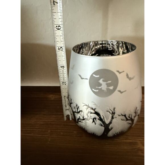 Halloween Spooky Night Tea Light Holders Stemless Wine Glasses Bats Forest - Picture 6 of 7